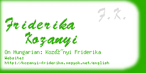 friderika kozanyi business card